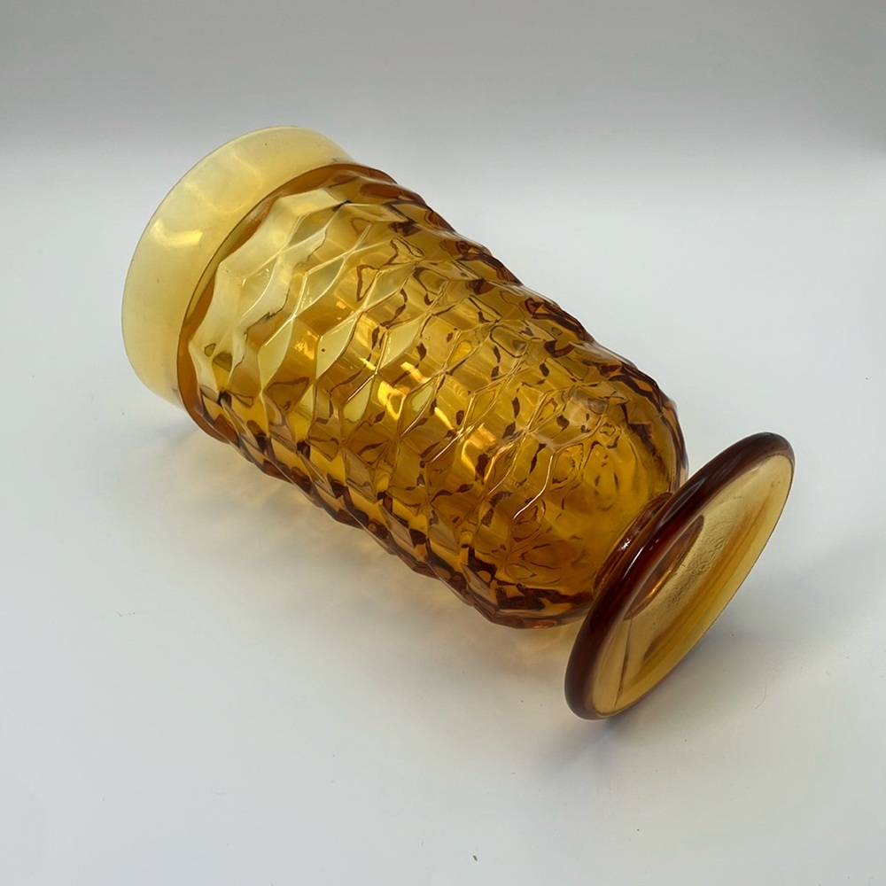 Mid-Century Amber Cubist Colony Tea Glass - Picture 5 of 9